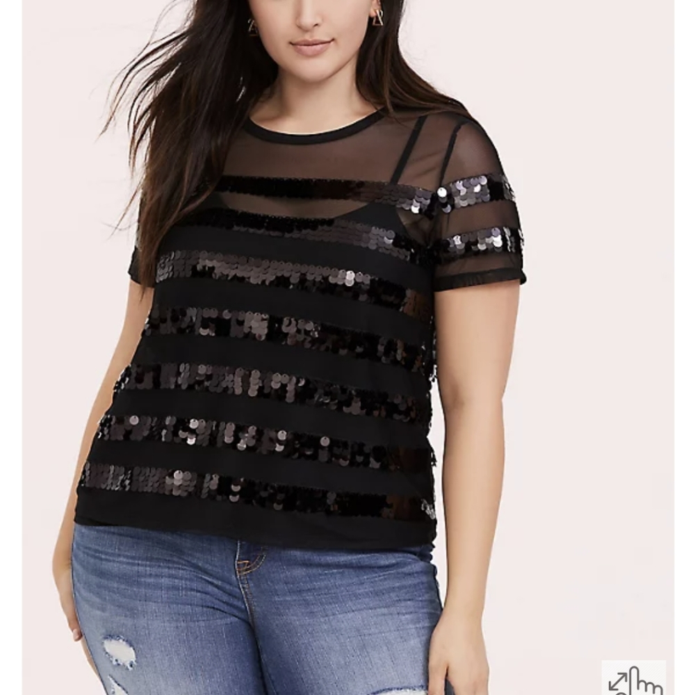 Torrid Sequin/Mesh Top Size 3